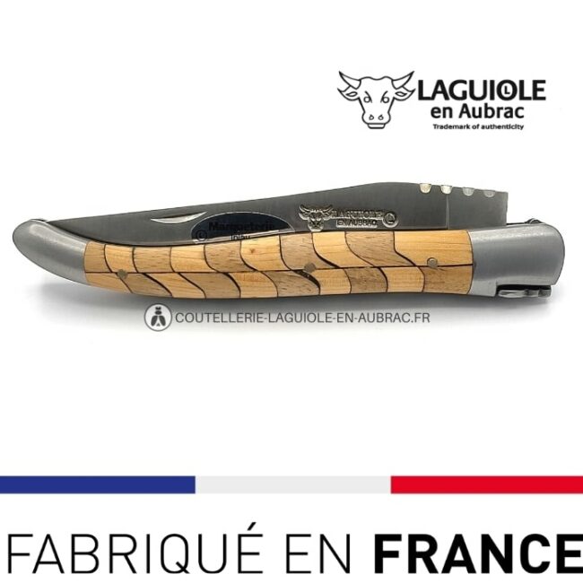 couteau pliant laguiole damier noyer genévrier