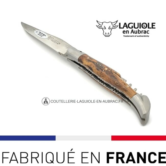 laguiole tire bouchon double platine manche cep de vigne
