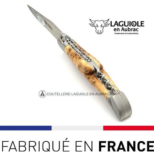 laguiole tire bouchon double platine manche genévrier odorant