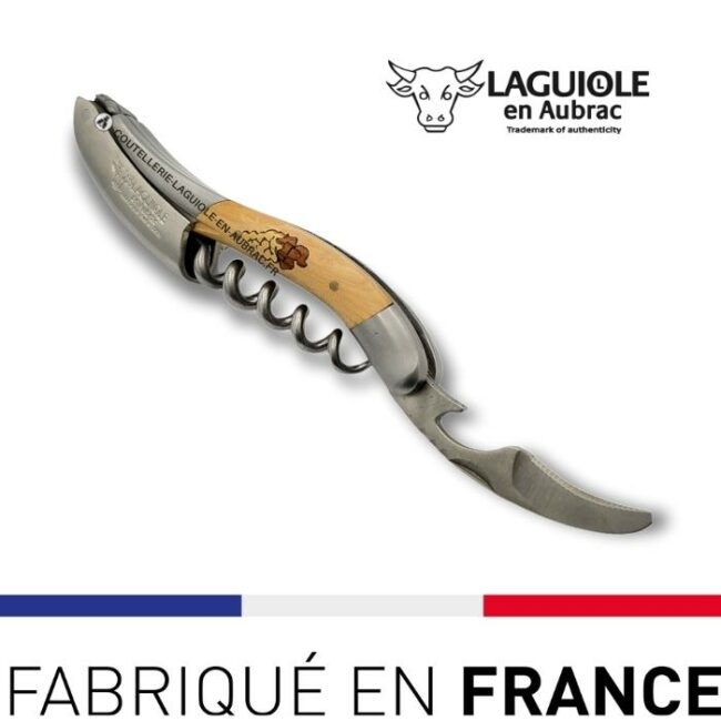 couteau sommelier laguiole marqueterie grappe raisin sur genevrier