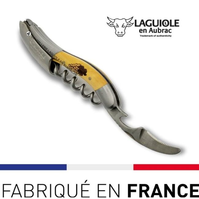 couteau sommelier laguiole marqueterie raisin buis