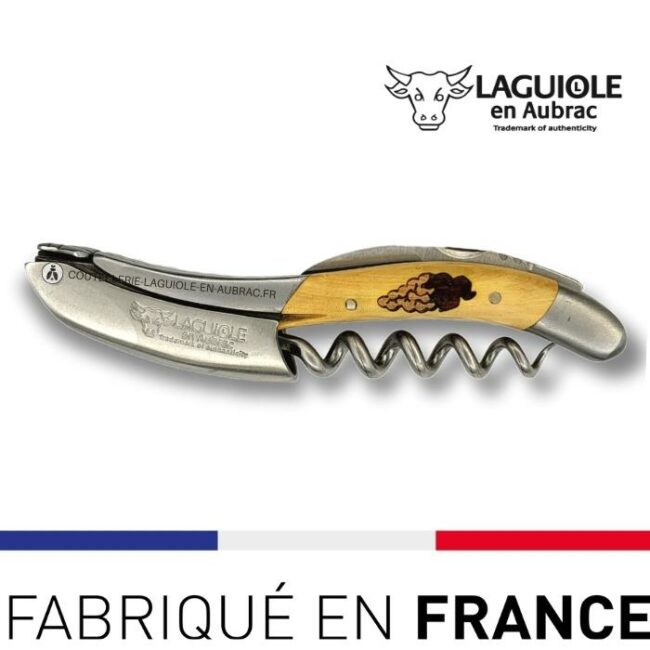 laguiole sommelier marqueterie raisin buis