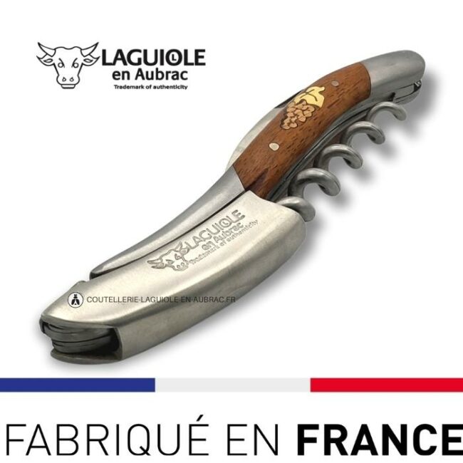 laguiole sommelier tire bouchon marqueterie grappe de raisin amourette