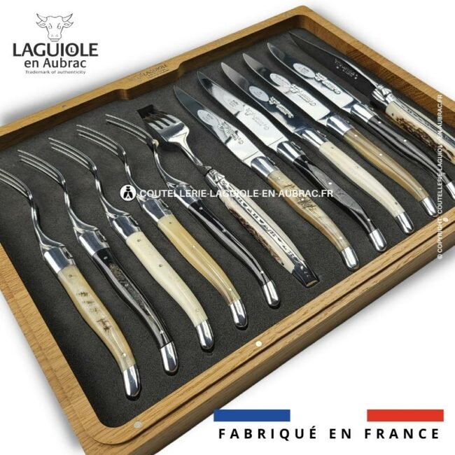 ménagère 12 pièces 6 cornes mixtes