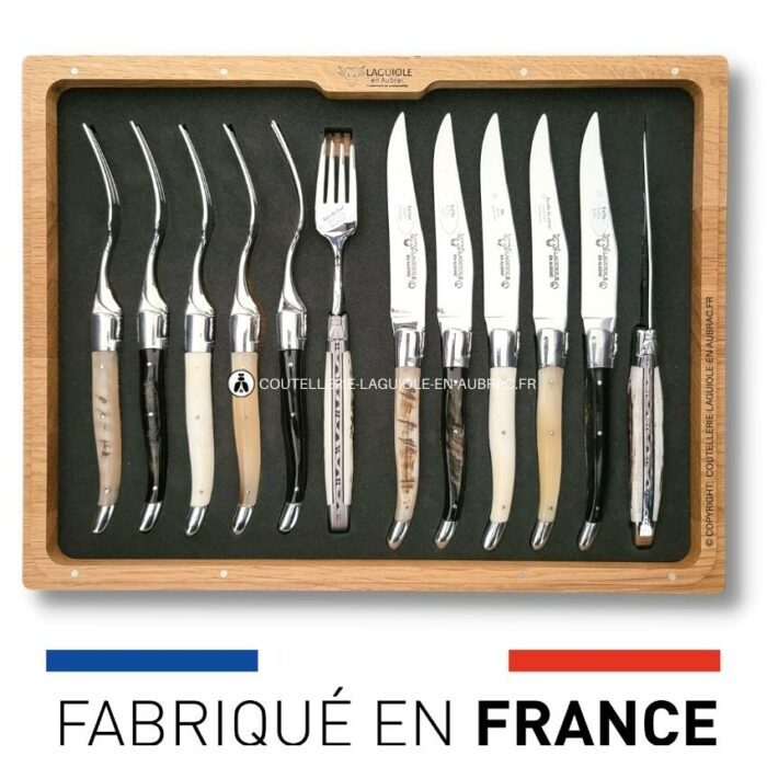 ménagère 12 pièces 6 cornes mixtes