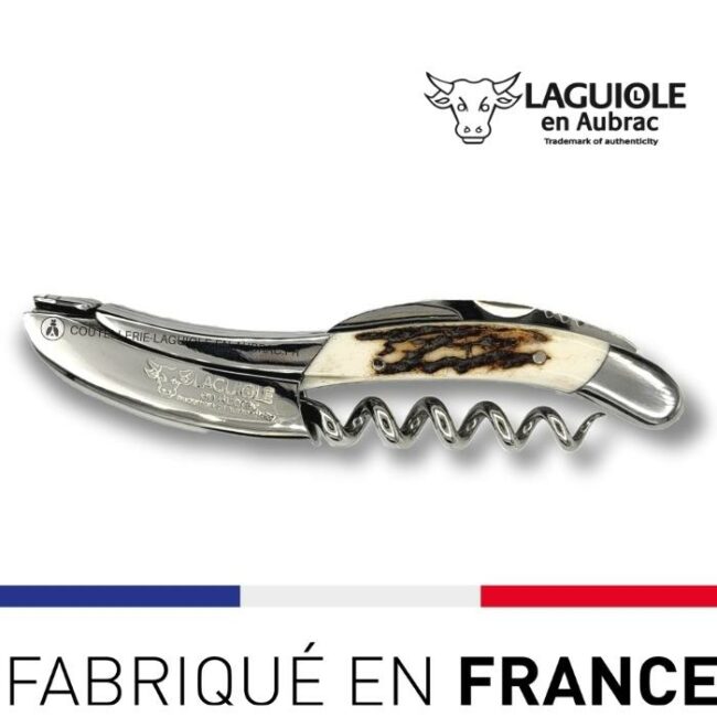 laguiole sommelier bois de cerf brillant