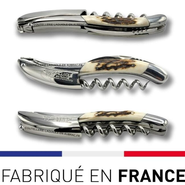 tire bouchon limonadier laguiole bois de cerf brillant