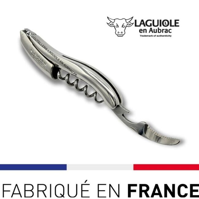 couteau de sommelier laguiole inox brillant