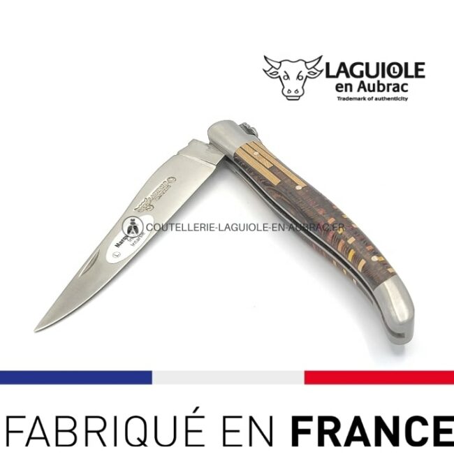 couteau laguiole en aubrac marqueterie etincelle