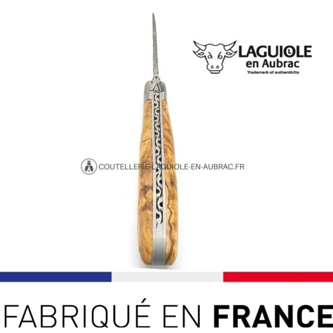 couteau laguiole pliant crocus olivier