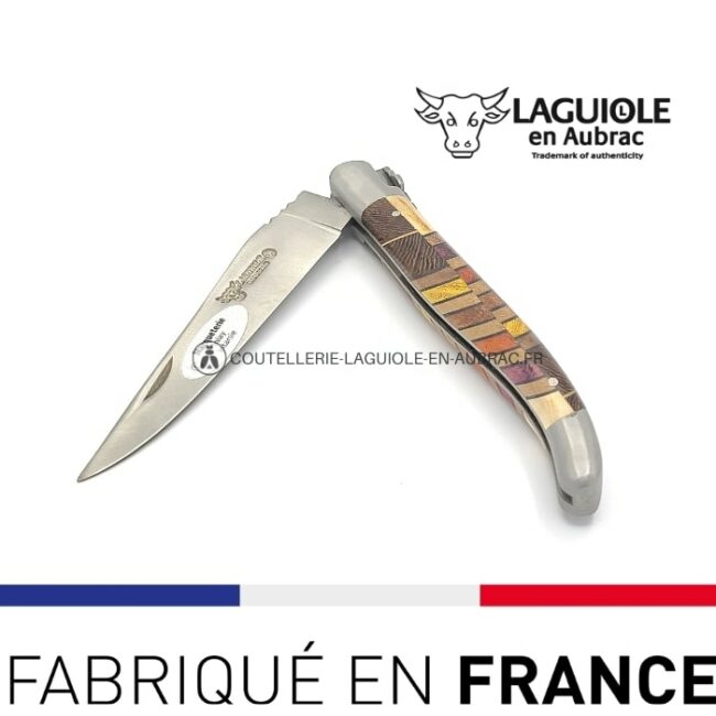 couteau laguiole pliant marqueterie orgue