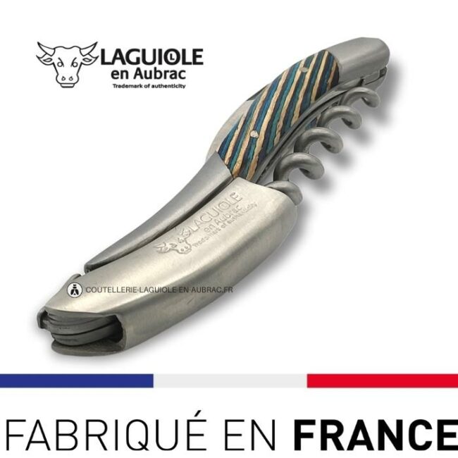 laguiole en aubrac sommelier marqueterie samba turquoise