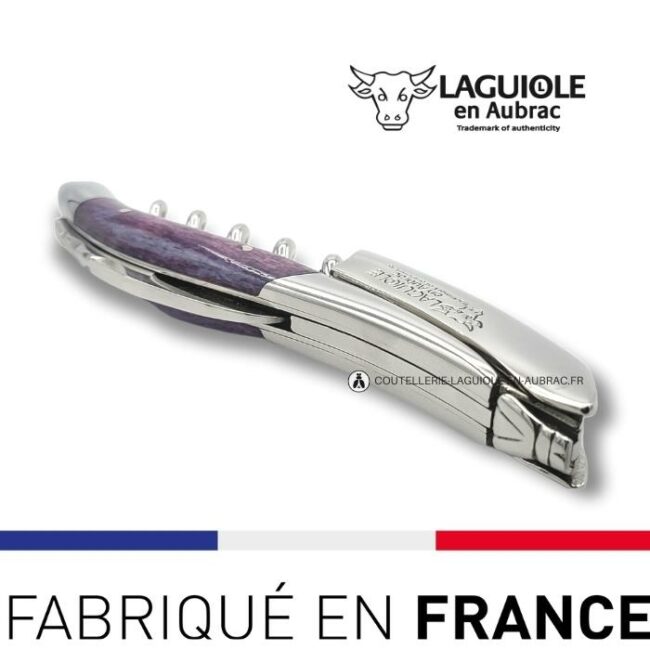 laguiole limonadier tire bouchon os de chameau pourpre