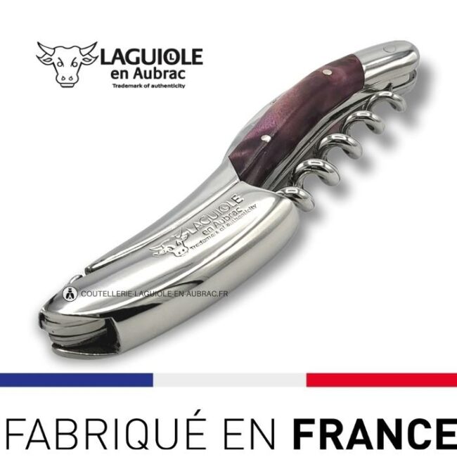laguiole sommelier en loupe de peuplier couleur lie de vin