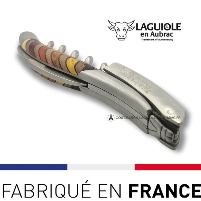 laguiole sommelier maqueterie arc en ciel