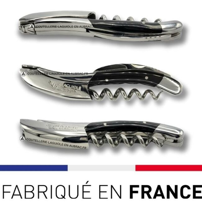 laguiole sommelier tire bouchon corne de buffle noire