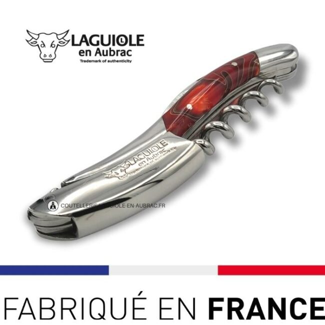 laguiole sommelier tire bouchon guimauve rouge