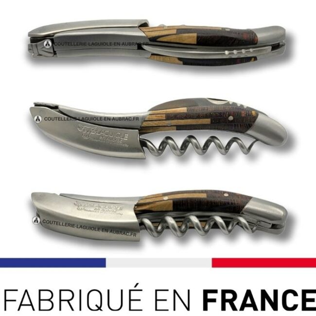 laguiole sommelier tire bouchon marqueterie puzzle etincelle
