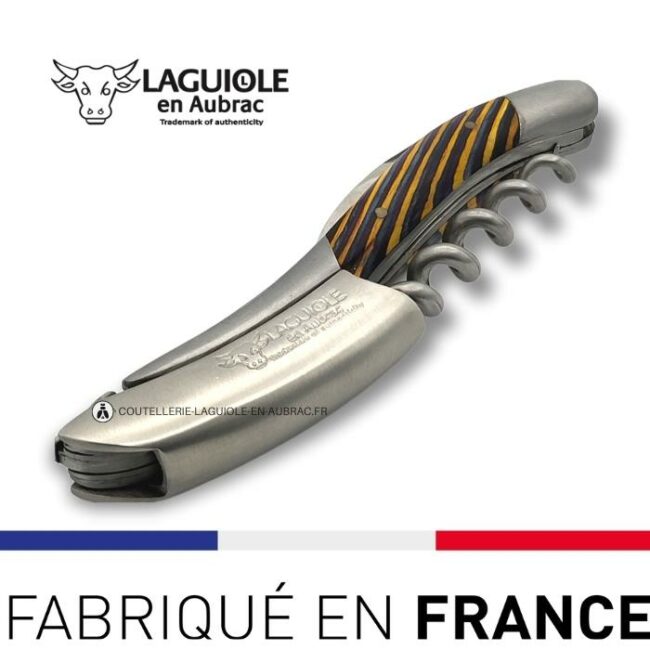 sommelier laguiole en aubrac marqueterie samba jaune