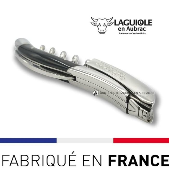 sommelier laguiole tire bouchon manche en corne de buffle noire