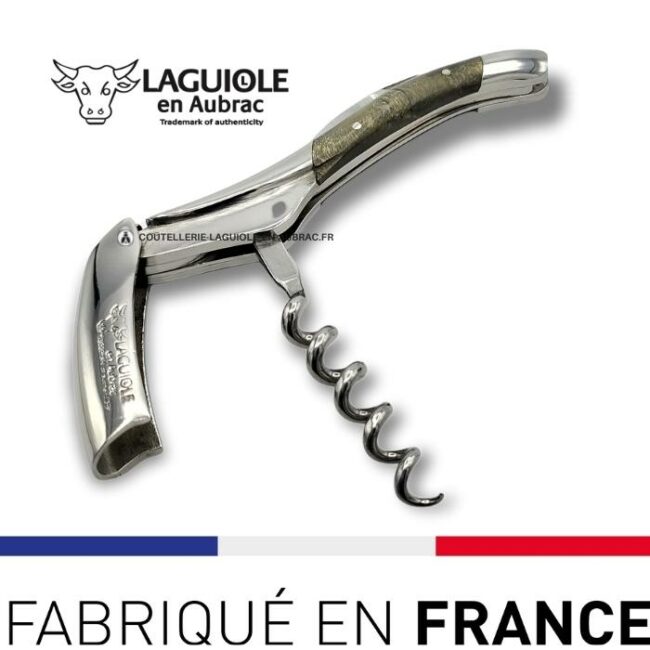 sommelier tire bouchon laguiole en loupe de peuplier noire