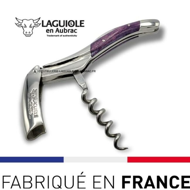sommelier tire bouchon laguiole os de chameau pourpre