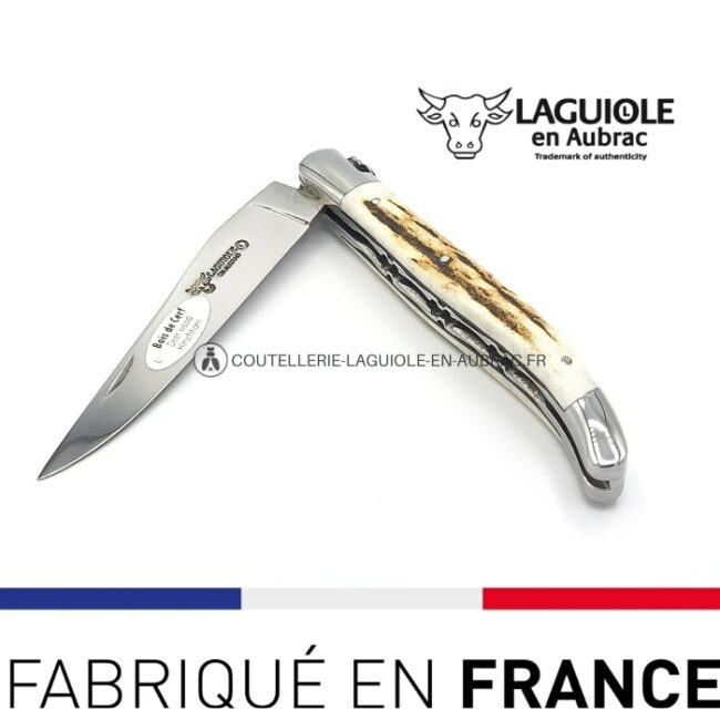 laguiole double platines manche bois de cerf