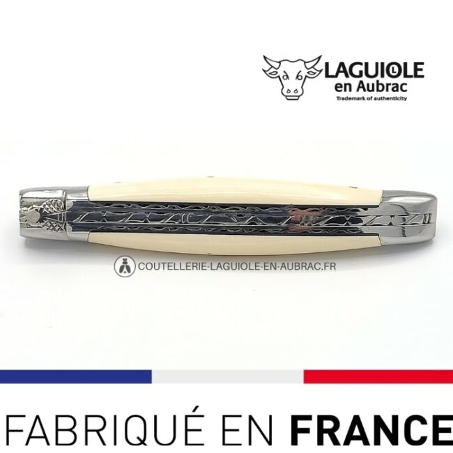 laguiole pliant ivoire de mammouth double platines