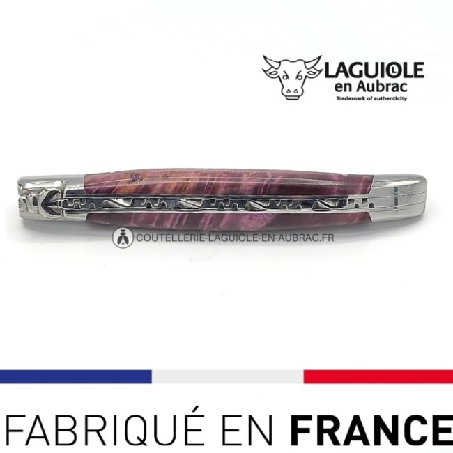 couteau laguiole peuplier lie de vin