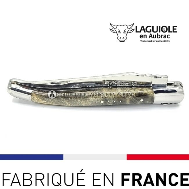 laguiole pliant manche loupe peuplier noire