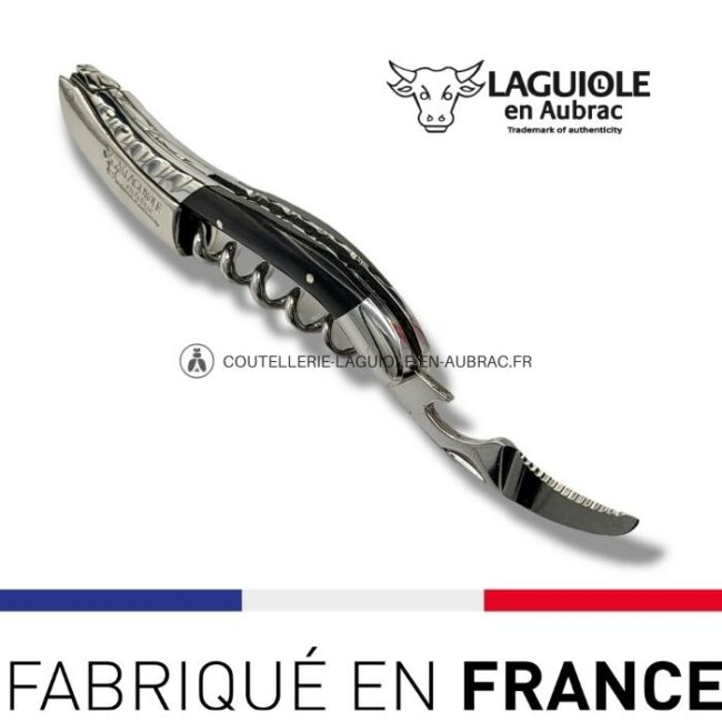 sommelier deluxe laguiole en aubrac ebène – inox brillant