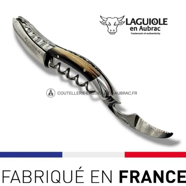 sommelier deluxe laguiole en aubrac pointe de corne – inox brillant
