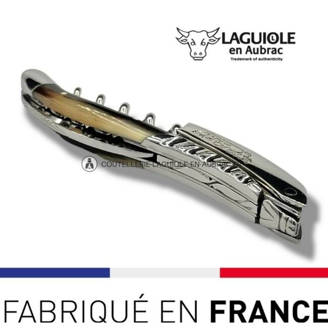 sommelier deluxe laguiole en aubrac pointe de corne – inox brillant