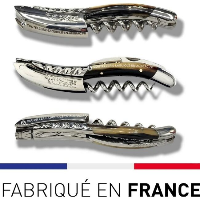 sommelier deluxe laguiole en aubrac pointe de corne – inox brillant