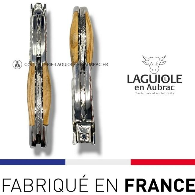 sommelier deluxe laguiole en aubrac olivier – inox brillant