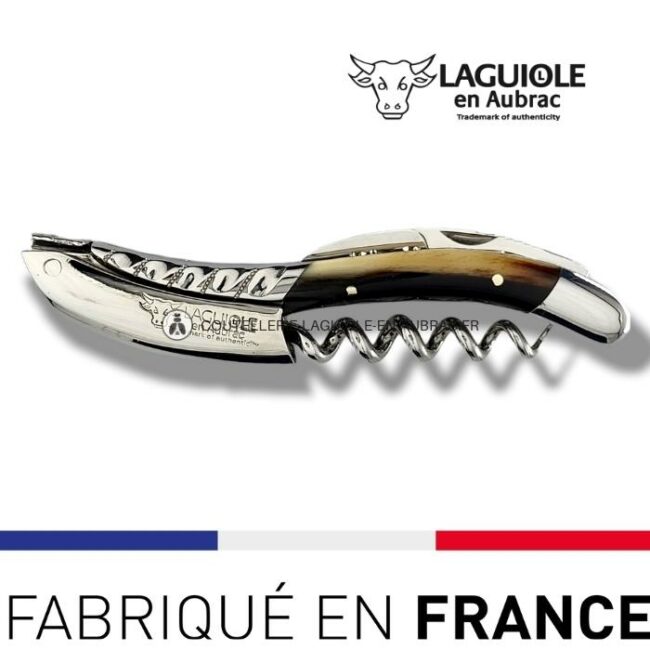 sommelier deluxe laguiole en aubrac pointe de corne – inox brillant