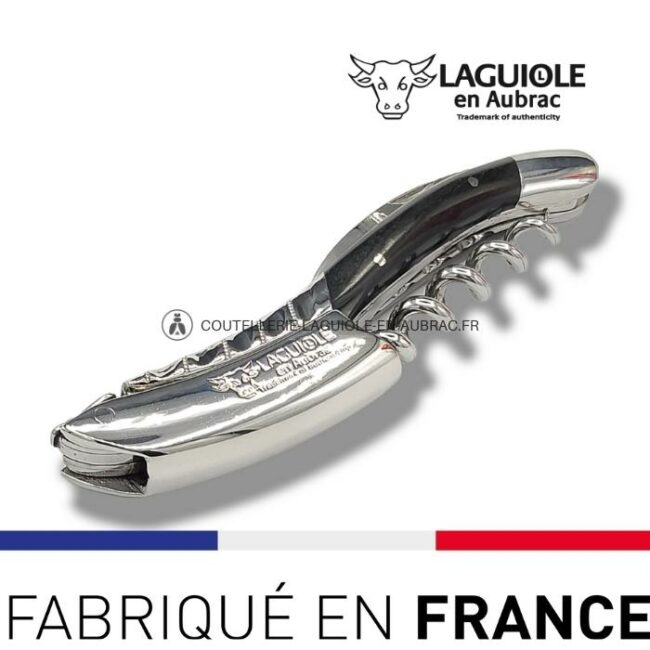sommelier deluxe laguiole en aubrac ebène – inox brillant