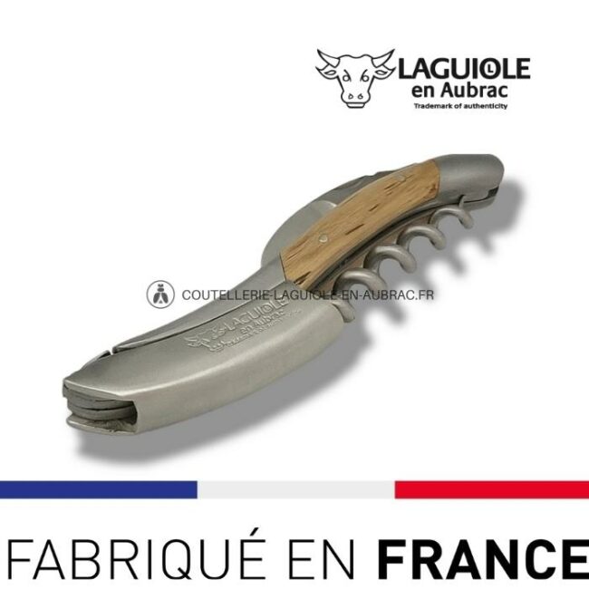 sommelier laguiole en aubrac chêne – inox satiné