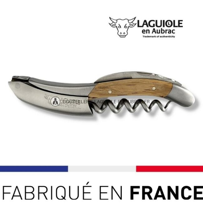 sommelier laguiole en aubrac chêne – inox satiné