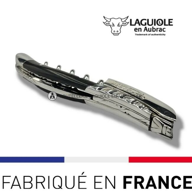 sommelier deluxe laguiole en aubrac ebène – inox brillant