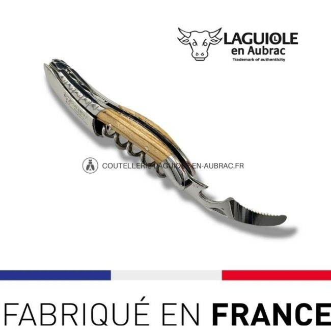 sommelier deluxe laguiole en aubrac olivier – inox brillant
