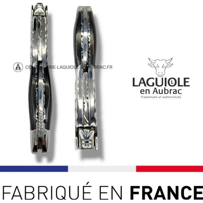 sommelier deluxe laguiole en aubrac ebène – inox brillant
