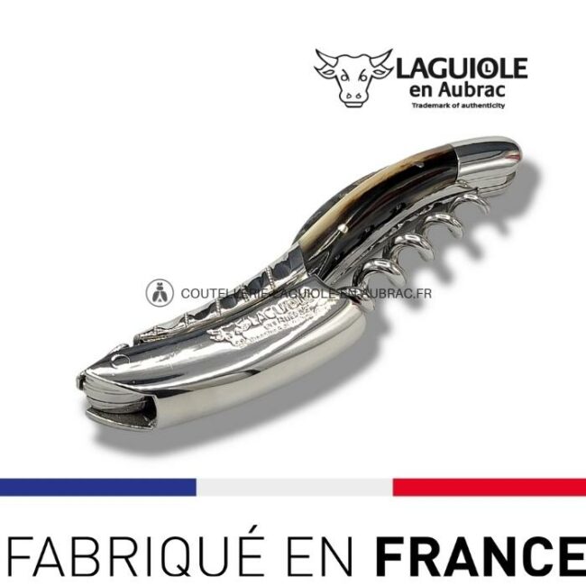 sommelier deluxe laguiole en aubrac pointe de corne – inox brillant
