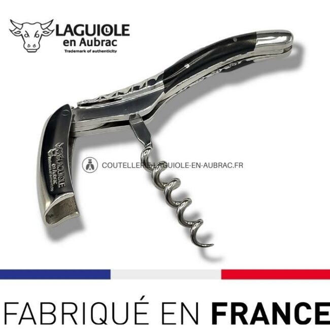 sommelier deluxe laguiole en aubrac ebène – inox brillant