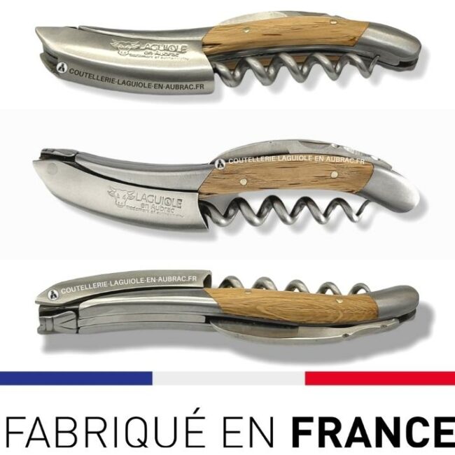 sommelier laguiole en aubrac chêne – inox satiné
