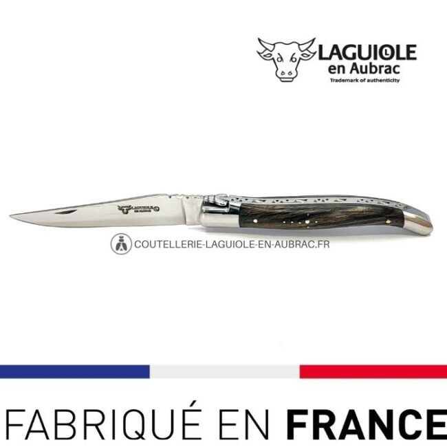 laguiole pliant manche morta, 12 cm – abeille forgée, mitres inox brillant