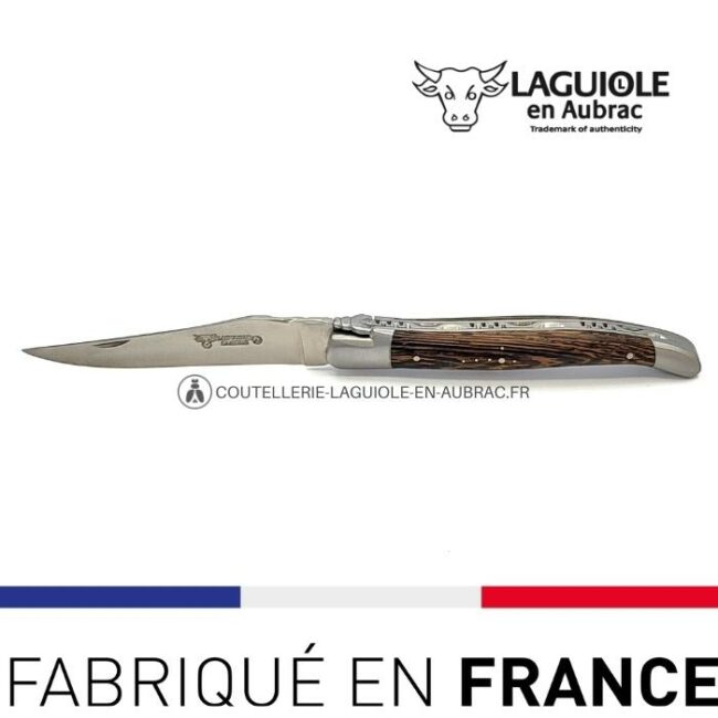 laguiole pliant manche wenge, 12 cm – abeille forgée, mitres inox satiné