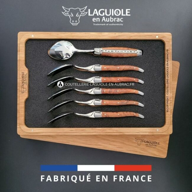 cuillères à dessert laguiole en thuya