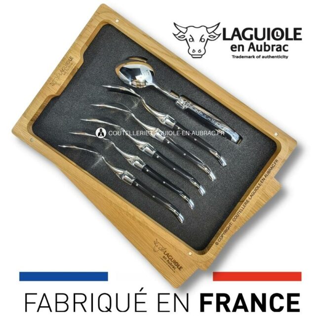 cuillères à dessert laguiole en corne de buffle