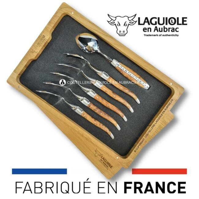 cuillères à dessert laguiole en thuya